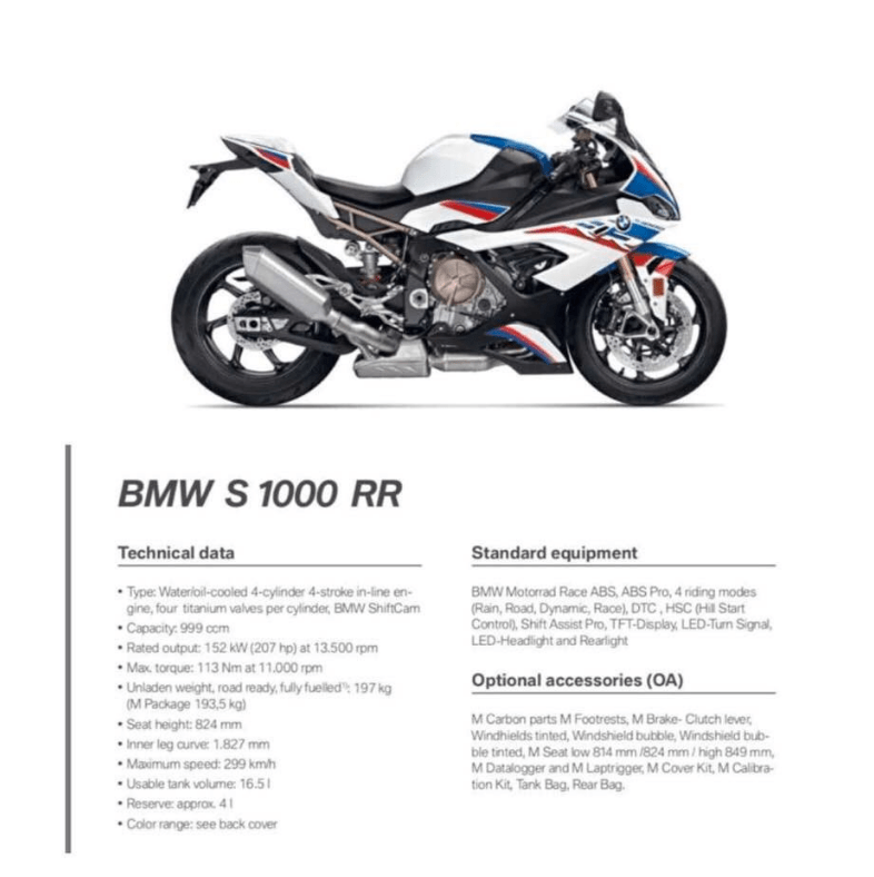 BMW S1000RR 2019 Specs