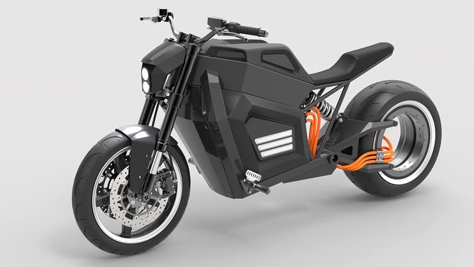 La RMK E2 es una moto eléctrica sin buje en la rueda posterior