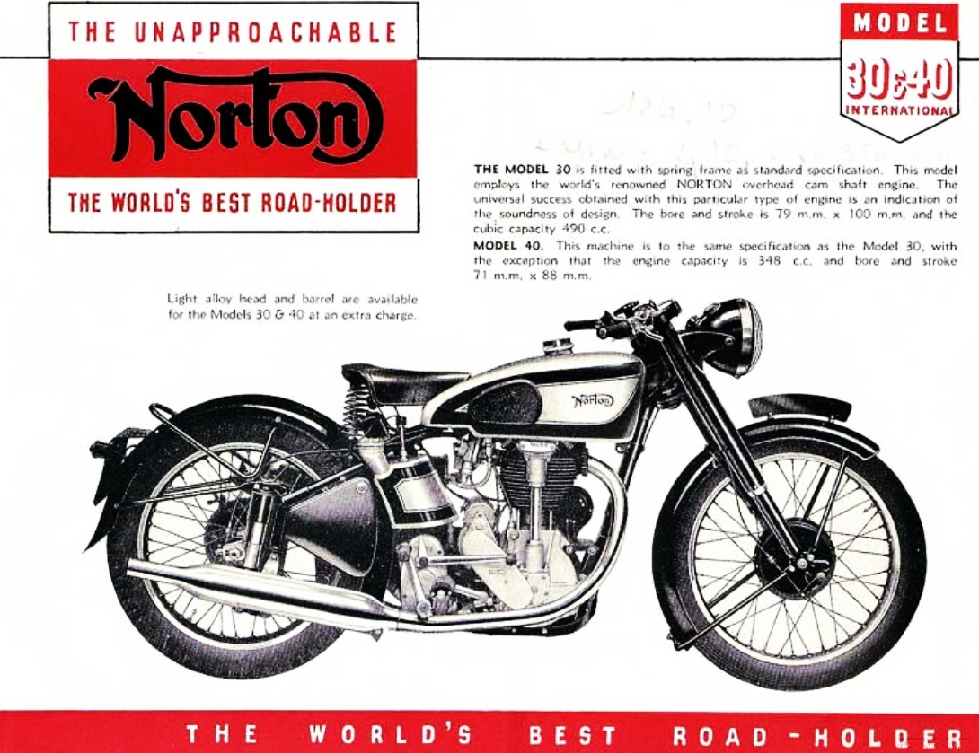 Norton International Model 30 40 Folleto