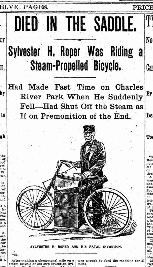 Sylvester H Roper Died Boston Daily Globe 2 June 1896