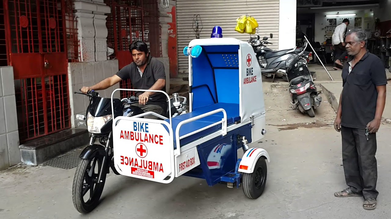 Hero construye motos ambulancia para ayudar a trasladar enfermos
